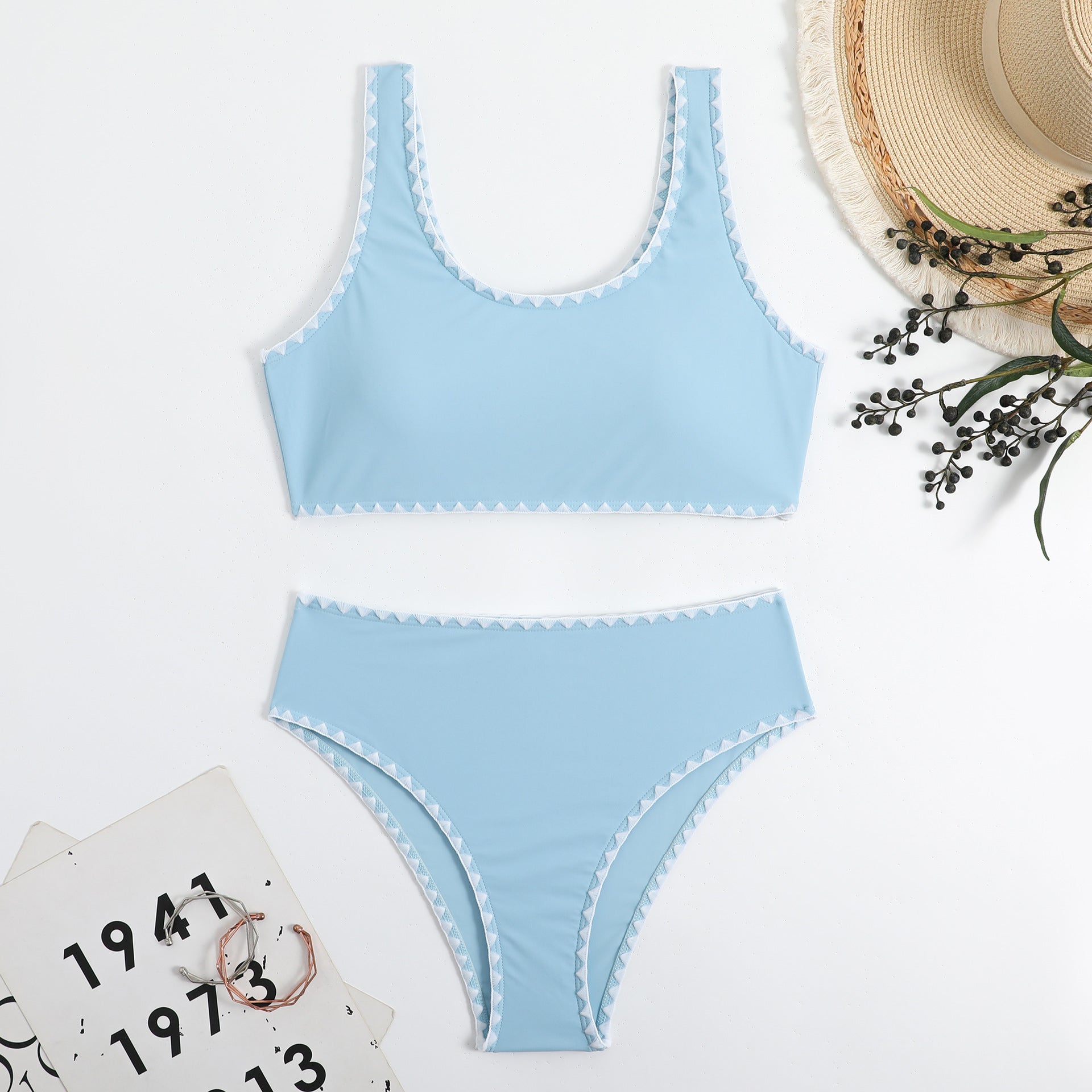 Wholesale Gog Tooth Lock Split Polyester Swimwear